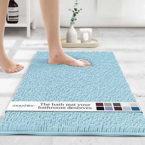 Miniatura 24 de MAYSHINE Alfombra de Baño de Chenilla Afelpada Extra Suave, Súper Absorbente, Alfombra de Baño Antideslizante Microfibra Esponjosa