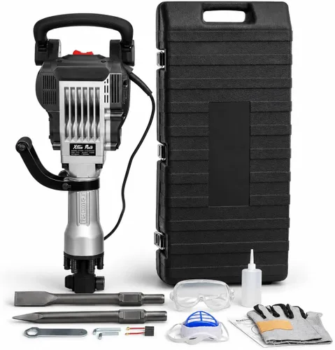 Miniatura 7 de XtremepowerUS - Martillo neumático de demolición pesado 2200 vatios, rompedor de hormigón, con estuche, guantes