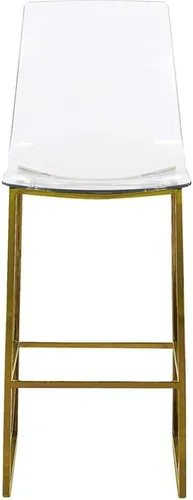 Miniatura 5 de Meridian Furniture Lumen Collection - Taburete de acrílico moderno y contemporáneo con base de acero inoxidable, 16.5 pulgadas de ancho x 20