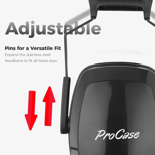 Miniatura 2 de ProCase - Orejeras con cancelación de ruido SNR 33dB, auriculares de protección auditiva para adultos, orejeras insonorizadas para trabajo, corte