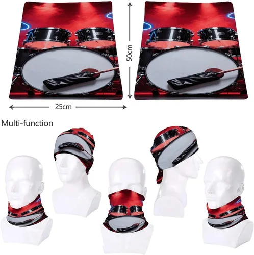 Miniatura 8 de Cool Drum Set Neck Gaiter for Men Women Upf 50+ Sun Protection Balaclava Face Mask Cover Moisture Wicking & Quick Dry Neckerchief Seamless Ski Mask