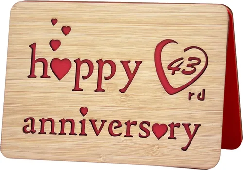 Miniatura 52 de Tarjeta de felicitación de madera para el primer aniversario, hecha a mano, 1 año, aniversario de boda, tarjeta de primer aniversario para ella, él