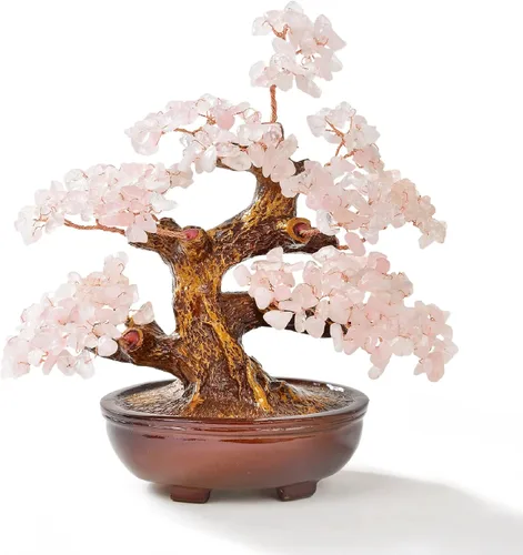 Miniatura 9 de KALIFANO Amatista natural (360 piedras preciosas) Árbol de cristal de chakras – Bonsái Feng Shui árbol de dinero para energía positiva, suerte