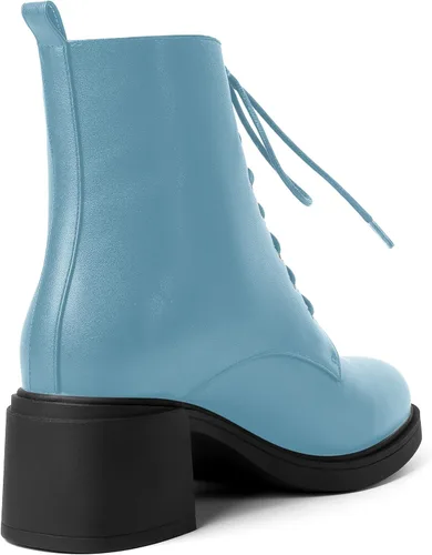 Miniatura 137 de ROSERWISH Botas altas de tacón bajo y grueso para mujer, con cordones, cómodas, modernas, con puntera redonda, de 2.5 pulgadas