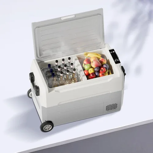 Miniatura 3 de TABU Refrigerador portátil para automóvil de 49 cuartos (45 litros), congelador y refrigerador de doble zona de 12 V con 12/24 V CC y 110/240 V CA