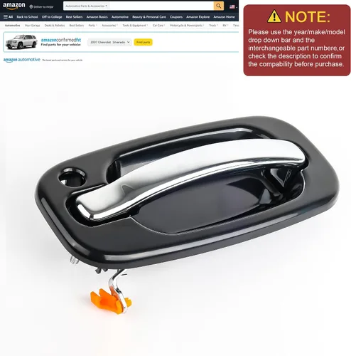 Miniatura 7 de Manija de puerta exterior delantera del lado del conductor izquierdo para Chevrolet Silverado, Cadillac Escalade, Suburban, Tahoe, Avalanche, GMC