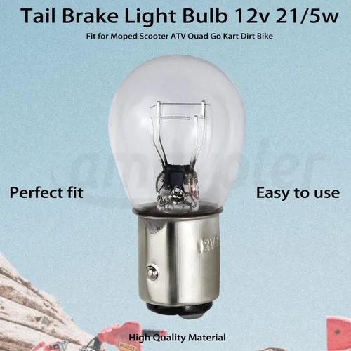 Miniatura 3 de Bombín de Luz de Freno Trasero 12v 5w 21w/5w Piezas de Reemplazo del Mercado de Posventa Compatibles con Ciclomotor, Scooter, ATV, Quad, Go Kart