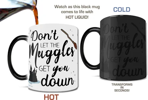 Miniatura 4 de Morphing Mugs Harry Potter - No Dejes Que Los Muggles Te Derroten - Frase - Taza de 11 oz Sensible al Calor – Taza de Café y Té de Cerámica que