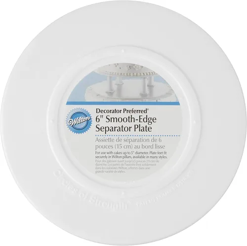 Miniatura 5 de Wilton Placa separadora de borde liso para pasteles, 8 pulgadas, color blanco