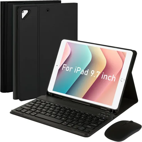 Miniatura 14 de SOPPY Funda con teclado Bluetooth y mouse para iPad de 11ª generación (A16) de 11 pulgadas 2025, 10ª generación de 10.9 pulgadas 2022, funda Azul