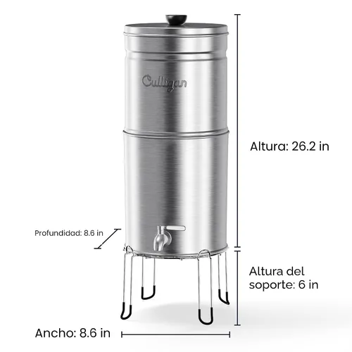 Miniatura 8 de Culligan MaxClear - Sistema de filtro de agua por gravedad de 2.25 galones, filtro de agua de acero inoxidable pulido para encimera, certificado