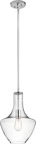 Miniatura 6 de Kichler Everly Colgante de 1 Luz en Acabado Negro Rico, para Sala de Estar, Comedor y Cocina, 100 Vatios, (15.25" A x 10.5" Diá), 42141BK