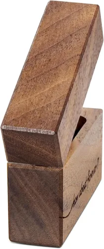 Miniatura 8 de Caja de anillo de compromiso de madera, pequeña funda plana delgada para propuesta, boda (Qué tal para siempre)