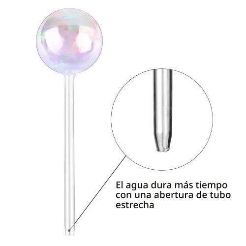 Miniatura 4 de Tomorotec [2 piezas] Sistema de riego automático de vidrio transparente iridiscente de color degradado de arco iris, bombillas automáticas