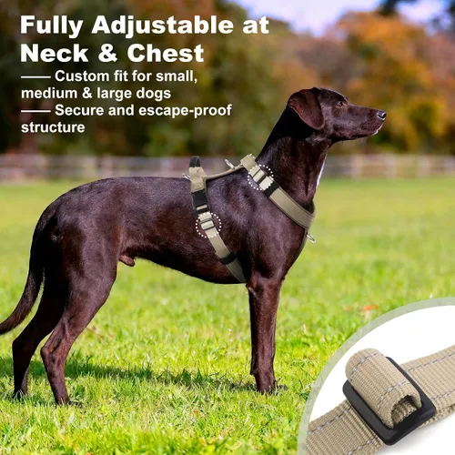 Miniatura 3 de Arnés Anti-Tirones para Perros con Asa, Malla Suave Acolchada Ajustable para Perros Pequeños, Medianos y Grandes Arnés Reflectante de Paseo Fácil