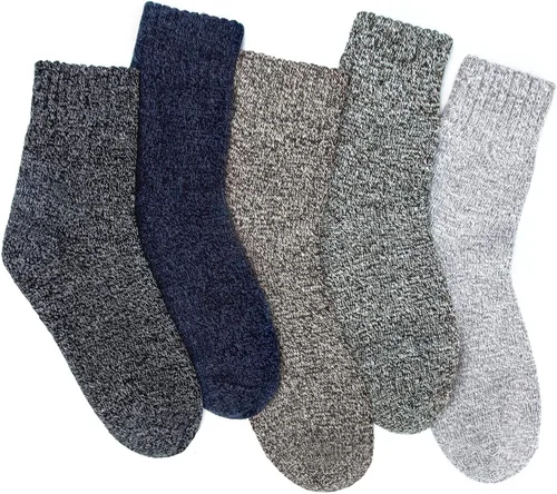 Miniatura 3 de 5 Pairs Wool Socks for Women Gifts Winter Warm Thick Knit Cabin Cozy Crew Socks