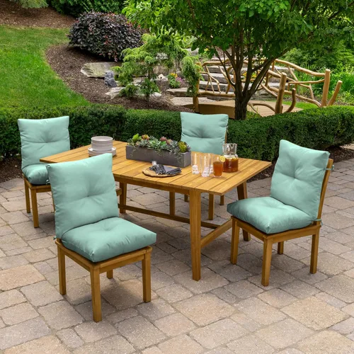 Miniatura 4 de Arden Selections Cojín de Silla de Comedor Exterior de Felpa Moderna con Mechones y Relleno Blowfill, 21 x 40 pulgadas, Repelente al Agua