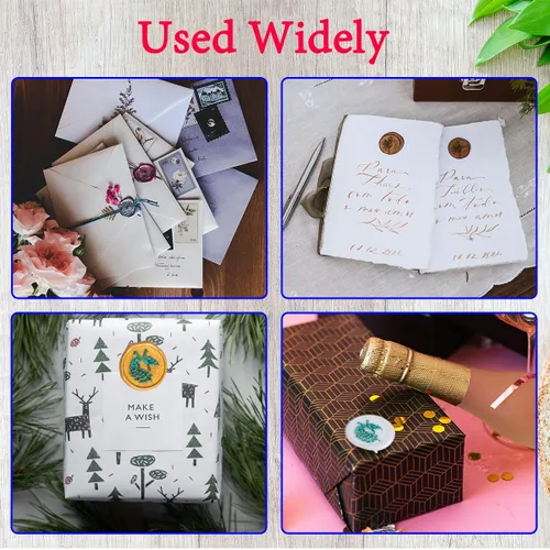 Miniatura 6 de Cuentas de sello de cera de alta calidad, 520 bolitas de sellado marrón para cartas, tarjetas de felicitación, botellas de vino y manualidades