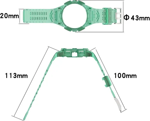 Miniatura 4 de MOTONG Correa de repuesto compatible con Samsung Galaxy Watch5 de 1.575 pulgadas, correa de repuesto de silicona transparente compatible con Samsung
