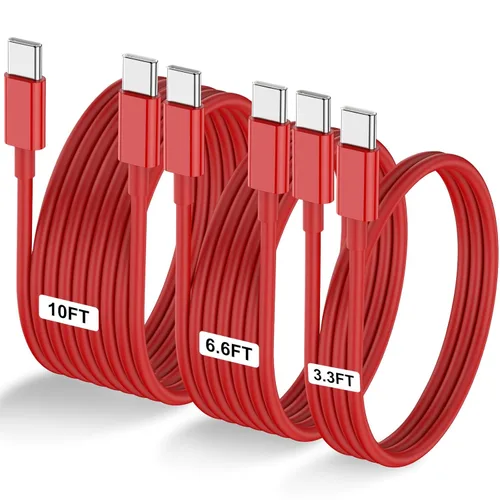 Miniatura 24 de Paquete de 2 cables USB C a USB C de 10 pies y 60 W, cable tipo C a tipo C, cable de carga rápida para iPhone Air 17 16e 16 15 Pro Plus Pro Max