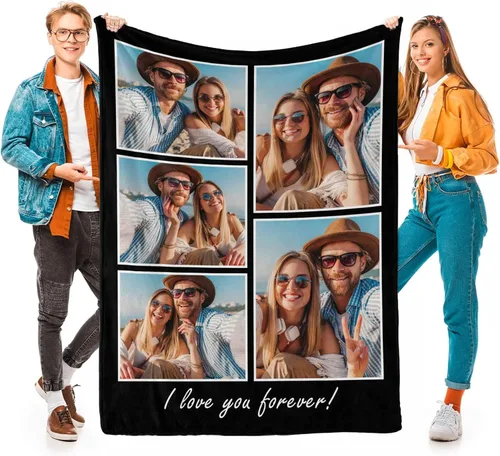 Miniatura 20 de D-Story Mantas personalizadas con fotos, regalos personalizados para parejas, regalos de aniversario y cumpleaños para esposa, marido, novia, novio