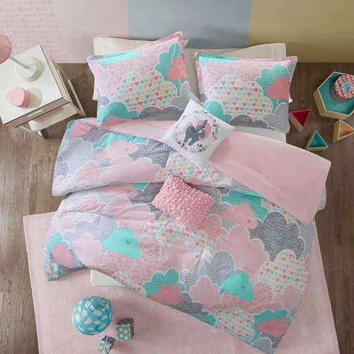 Miniatura 16 de Intelligent Design Edredón para niños, vibrante, divertido y juguetón con estampado de unicornio alternativo para todas las estaciones, juego