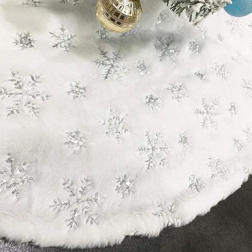 Miniatura 8 de CHICHIC Falda de Árbol de Navidad Grande de 36 Pulgadas Falda de Árbol Blanca Faldas de Árbol de Navidad de Piel Sintética Decoraciones de Navidad