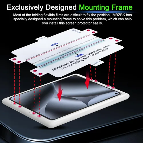 Miniatura 3 de IMBZBK [Eliminación automática de polvo] Paquete de 3 protectores de pantalla para Google Pixel 10 Pro Fold, 3 películas flexibles interiores + 3