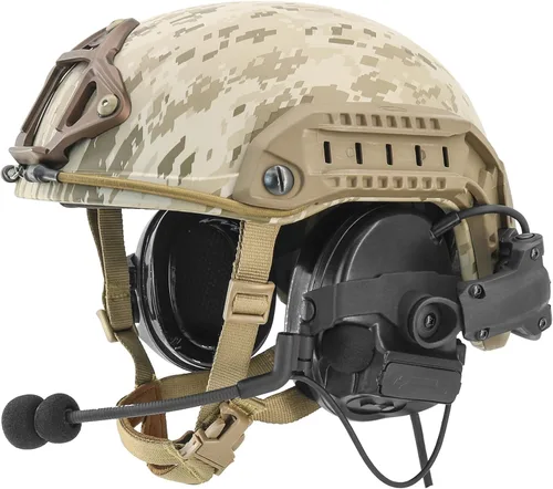 Miniatura 6 de HEARFALCOM Auriculares tácticos COMAT III Casco táctico Adaptador de riel ARC versión no militar Enfriamiento de ruido Auriculares de disparo con V2