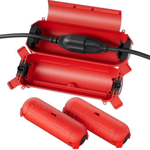 Miniatura 15 de Flemoon [Paquete de 3] Cubierta de cable de extensión para exteriores, impermeable, resistente a la intemperie, caja de conexión eléctrica