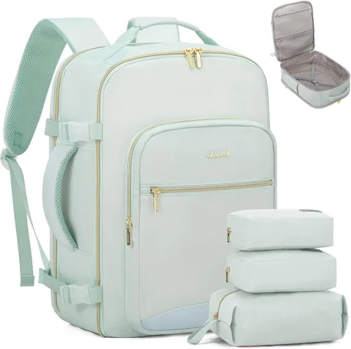 Miniatura 50 de LOVEVOOK Mochila de viaje de 40L aprobada para vuelo, 3 cubos de embalaje, bolsa de viaje impermeable para artículos personales, equipaje de mano