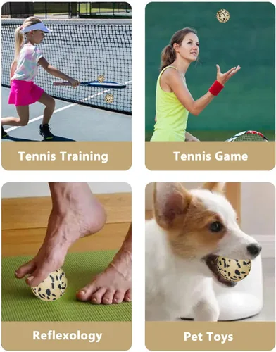 Miniatura 5 de URBEST Pelota de tenis, 12 paquetes de pelotas de tenis de entrenamiento, pelotas de práctica para jugadores novatos, pelotas de juego para perros