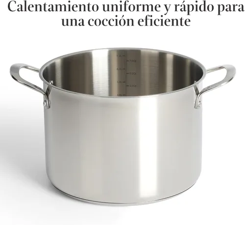 Miniatura 4 de Martha Stewart Castelle - Juego de ollas y sartenes de cocina de 10 piezas de acero inoxidable 18/8 duradero, seguro para inducción, no tóxico
