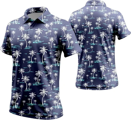 Miniatura 144 de Camisa de golf de los años 80 para hombre, ajuste seco, manga corta, estampada, divertidas, camisas de golf de los años 90 para hombre