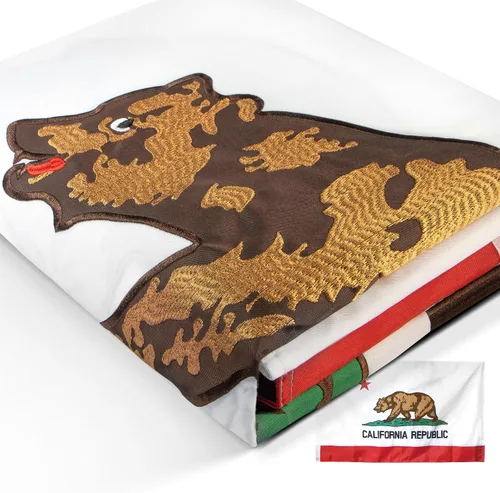 Miniatura 11 de Anley Fly Breeze - Bandera del estado de California de 3 x 5 pies, color vivo y a prueba de decoloración, cabecera de lona y doble costura, banderas