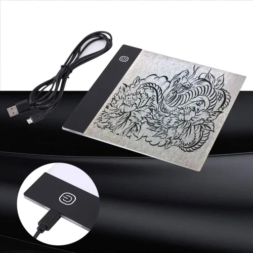 Miniatura 2 de Caja de luz de almohadilla de seguimiento A5 LED para dibujar Tablero de luz LED regulable de 3 niveles Tableta de copia portátil boceto de artes
