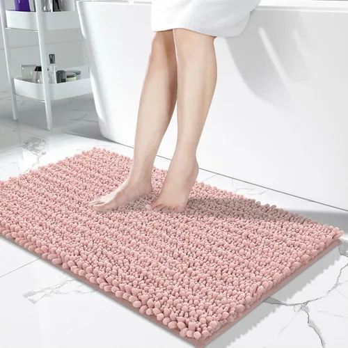Miniatura 48 de Yimobra Alfombras de Baño Antideslizantes Lavables - Alfombra de Baño de Chenilla Ultra Suave Absorbente, Alfombra Peluda de Secado Rápido para Negro