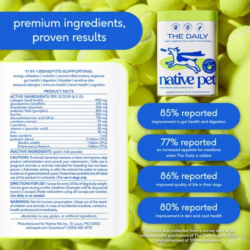 Miniatura 7 de Native Pet Caldo de hueso de res en polvo para perros (48 porciones) y el multivitamínico diario para perros (30 cucharadas) – Multivitamínico