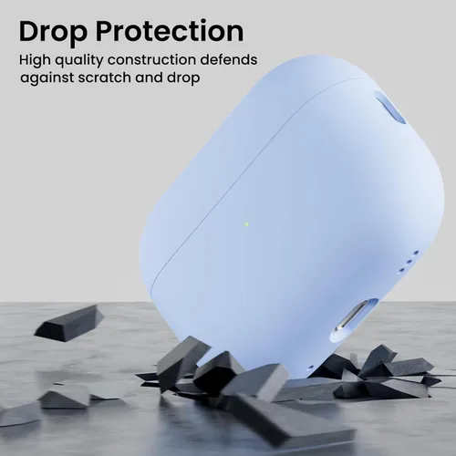 Miniatura 7 de ORNARTO Funda compatible con AirPods Pro 2 2022, silicona híbrida protectora completa para AirPods Pro de 2ª generación, cubierta frontal LED Azul
