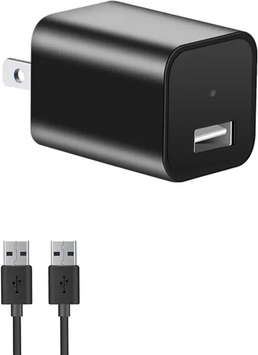 isekurity Cargador USB de cámara oculta, pequeño cargador de pared, cámaras de seguridad ocultas con detección de movimiento, grabación en bucle,