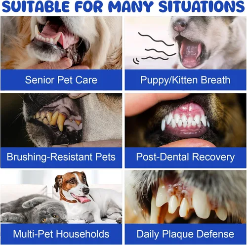 Miniatura 3 de Polvo dental para perros para aliento más fresco, polvo de limpieza de dientes de perro, placa natural y soporte de sarro con probióticos y enzimas