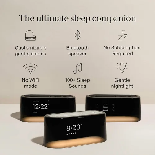 Miniatura 2 de Loftie Reloj despertador con máquina de sonido – Reloj despertador inteligente con luz nocturna, ruido blanco, altavoz Bluetooth, más de 100 sonidos