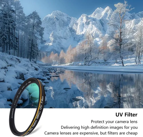 Miniatura 2 de JONGSUN Filtro UV de 1.929 in, S-Pro HD Nano MRC Filtro de protección ultravioleta para cámara, multicapa, B270, ultrafino, kit de paño para lentes