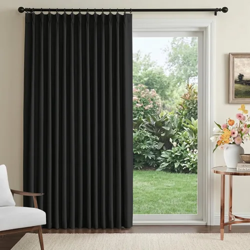 Miniatura 21 de 100% Blackout Shield Cortinas opacas con textura y aspecto de lino de 72 pulgadas de largo, juego de 2 paneles de cortinas opacas de lino sintético