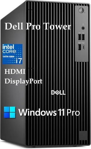 Escritorio Dell 2026 Pro Tower para empresas y empresas | Intel i7-14700T 20-Core 5.2GHz | DDR5 de 8 GB | SSD de 512 GB | Pantalla múltiple |