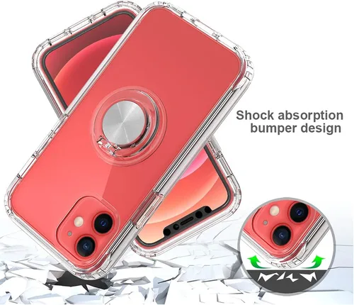 Miniatura 3 de Funda protectora resistente de cuerpo completo de 360° con protector de pantalla y soporte de anillo para iPhone 12 Pro Max (6.7 pulgadas)
