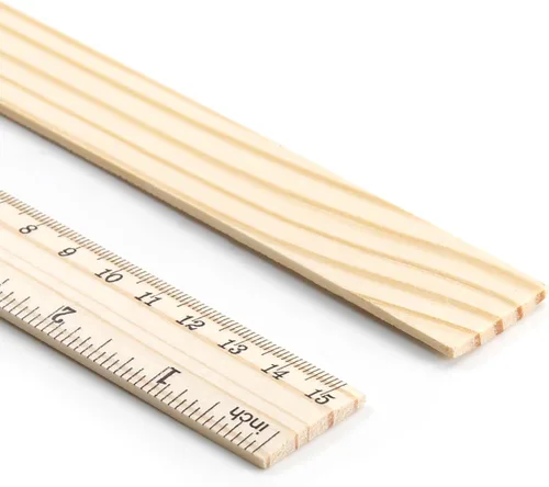 Miniatura 3 de Utoolmart 2 reglas rectas de madera, regla de escala de doble cara de 6 pulgadas, herramienta de medición para ingeniería, arquitecto de oficina