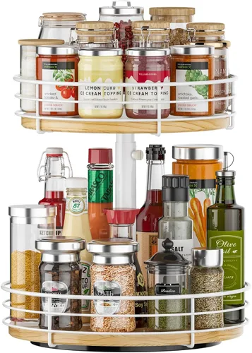 Miniatura 8 de Lazy Susan - Organizador giratorio de 10 pulgadas, estante de especias giratorio de 360 grados Lazy Susan para gabinete, mesa de comedor, encimera