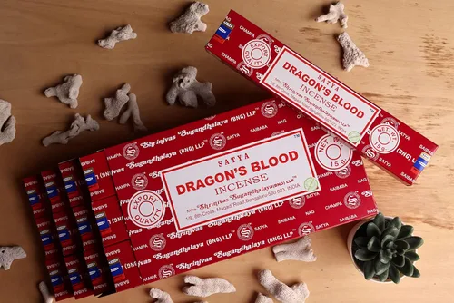 Miniatura 3 de EARTH Satya Dragon's Blood - Varillas de incienso de 15 GMS (paquete de 12) (certificado verde) Agarbatti indio perfumado enrollado a mano, perfecto