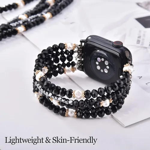 Miniatura 2 de MOFREE Pulsera de cuentas compatible con Apple Watch Band de 1.496 pulgadas, 1.575 pulgadas, 1.614 pulgadas, 1.654 pulgadas, 1.732 pulgadas, 1.772